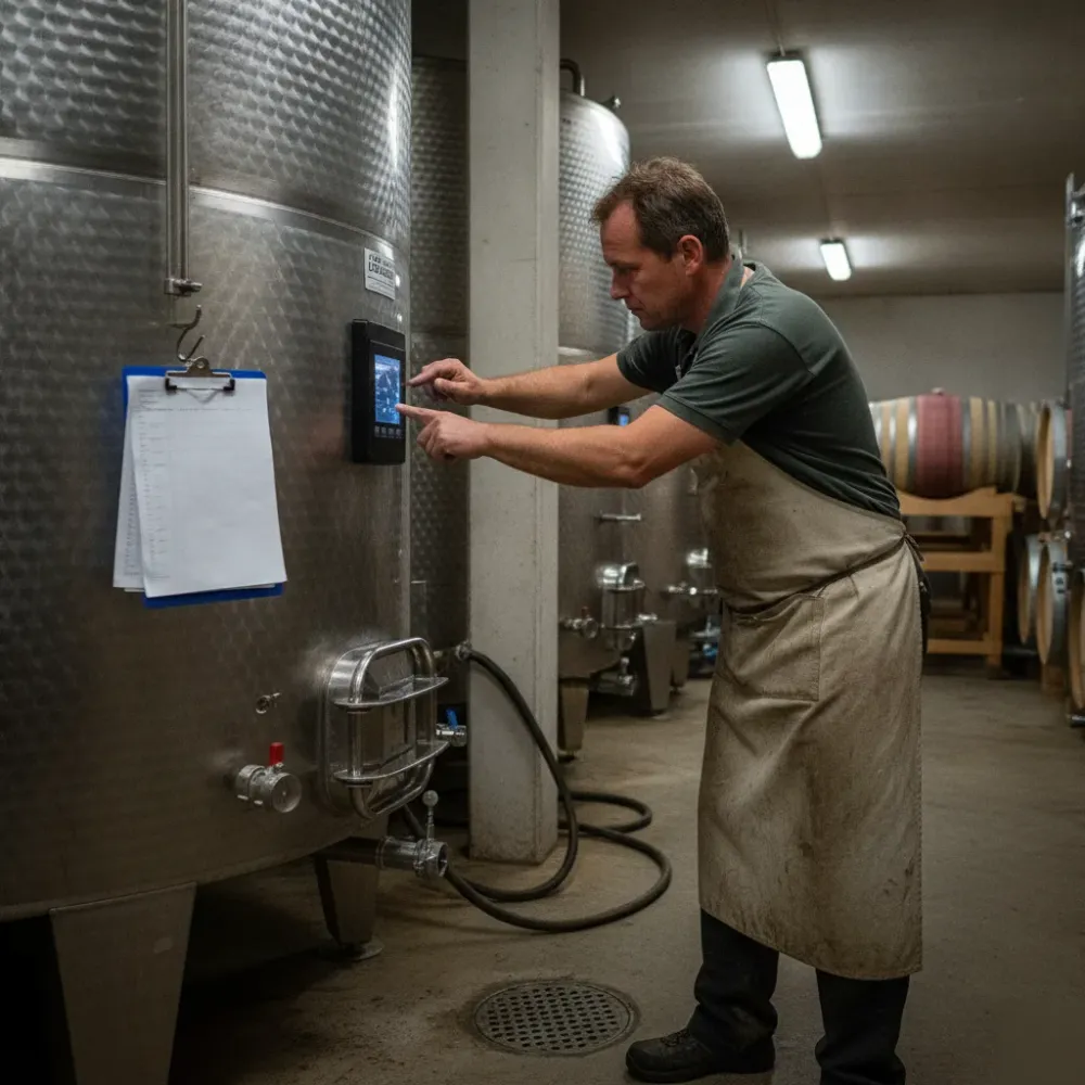 winzer-keller-gaertank-begegnung-remshalden Winzer Keller Remshalden Gärtank Temperatur Begegnung Weingut